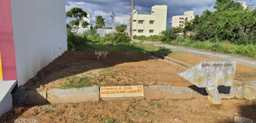 600 Sqft South West Corner Residential Site Sale Sathagalli, Mysore